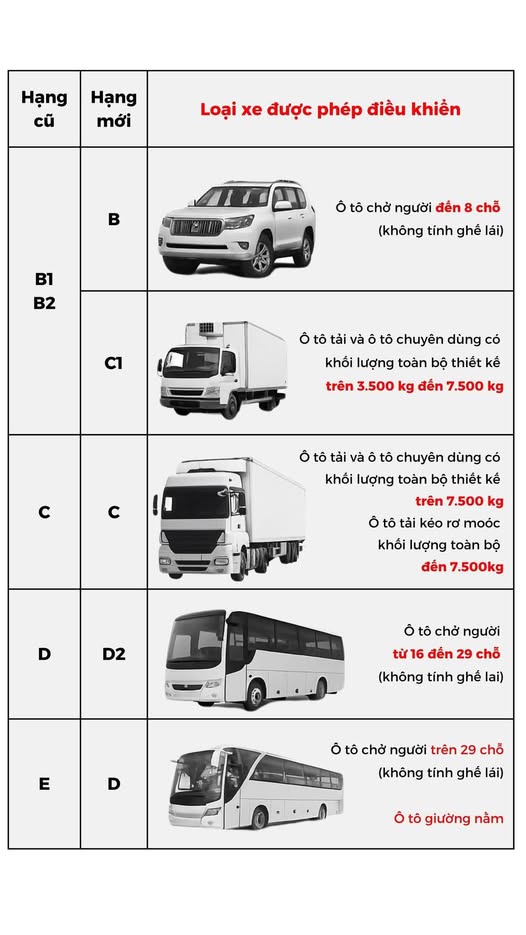 Các Dòng Xe Tải Lái Được Với Giấy Phép B và C1 (2025)